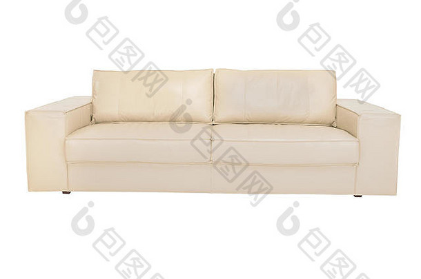 座位舒适的颜色皮革沙发孤立的白色背景