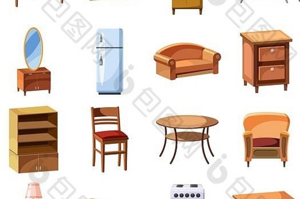 家具和家用电器图标集