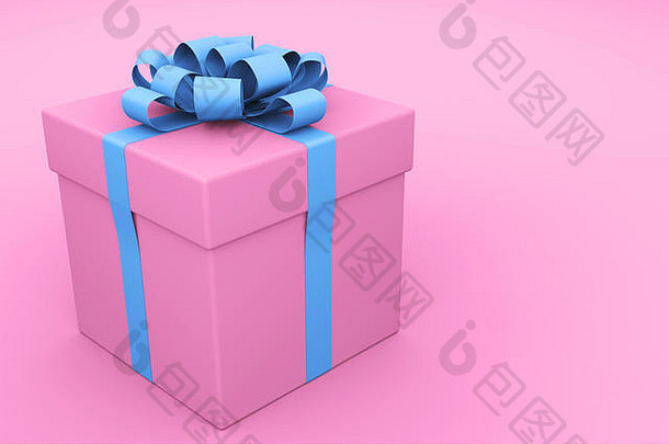 画粉红色的礼物盒子粉红色的背景