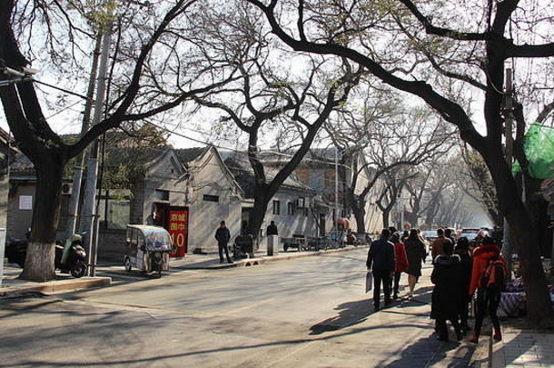 中国北京紫禁城附近的胡同街