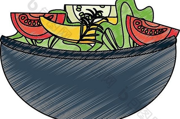 健康蔬菜沙拉涂鸦