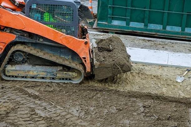 推土机上的绿化工程土方开挖地面施工土方