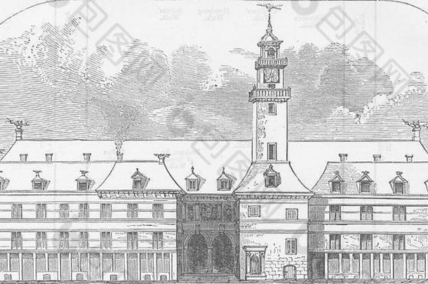 皇家交易所：第一次皇家交易所。伦敦，古董印刷品c1880