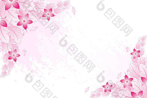 难看的东西粉红色的春天背景花蝴蝶