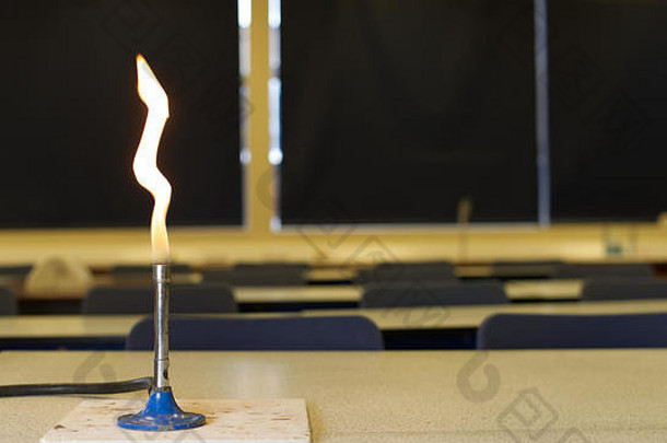 气体燃烧器安全火焰学校科学实验室燃烧实验室化学设备装置火黄色的