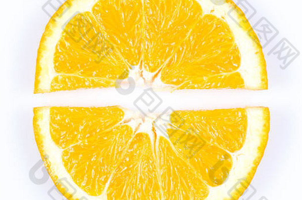 片橙色孤立的白色背景水果馅饼图表