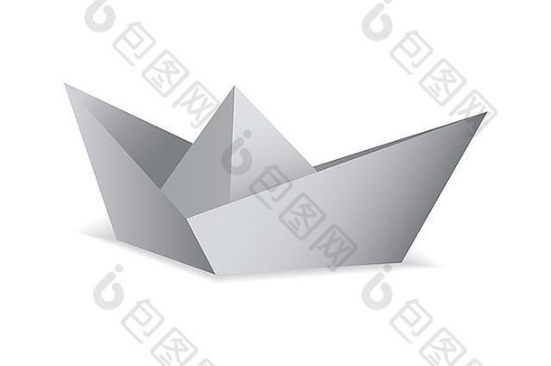 白纸船折纸概念