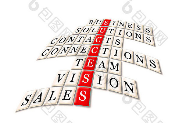 成功的缩写-业务、解决方案、联系人、联系、团队、愿景、销售