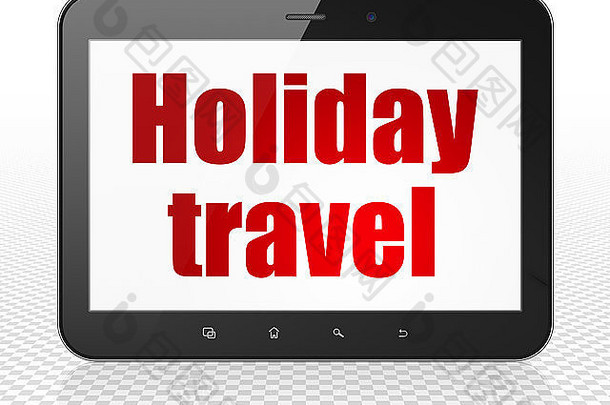 旅游理念：带假日旅游的平板电脑