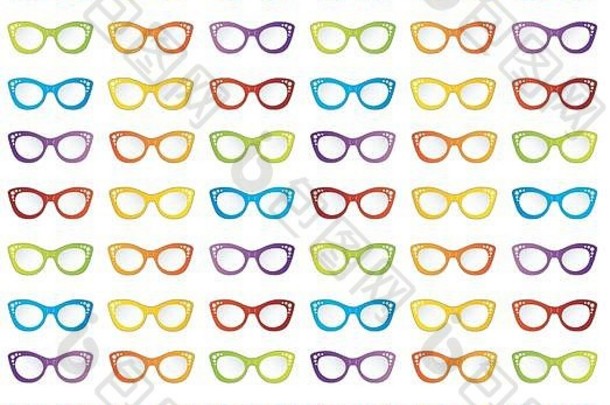 色彩斑斓的夏天古董眼镜护目镜猫眼睛形状
