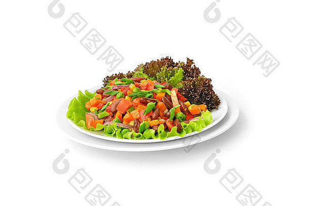 豆子和红豆蔬菜沙拉