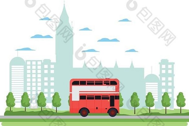 伦敦城市公共汽车不错的城市景观