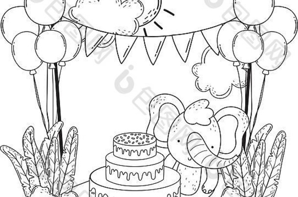 大象蛋糕气球氦场
