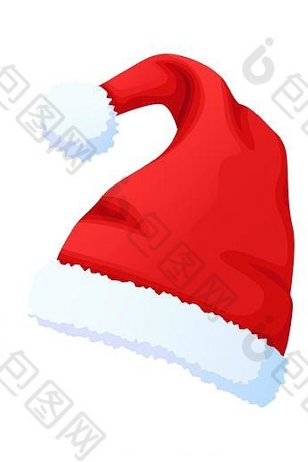 红色圣诞老人帽，白色新年帽