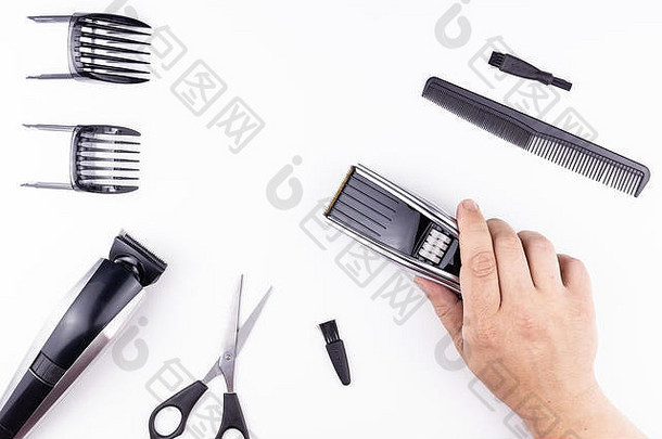 机理发表格剪刀梳子理发店头发限幅器表格发型减少头发