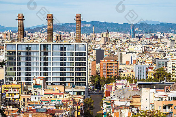“非常xemeneies”工业复杂的fecsa-endesa电公司办公室建筑巴塞罗那加泰罗尼亚西班牙
