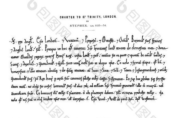 圣三一伦敦特许状信函文件官方赠款特许状历史<strong>英语</strong>手写羊皮纸