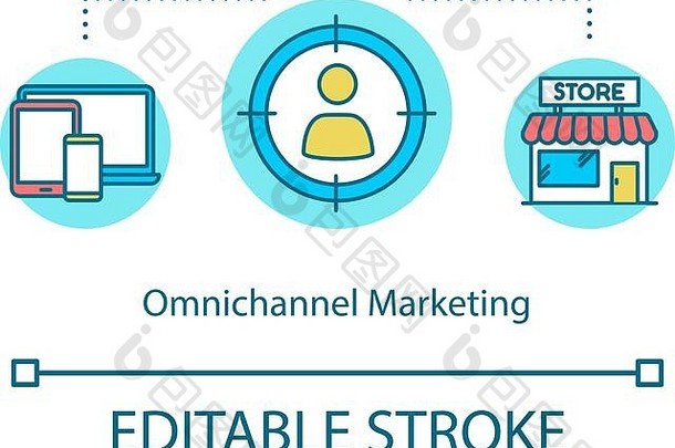 omnichannel市场营销概念图标