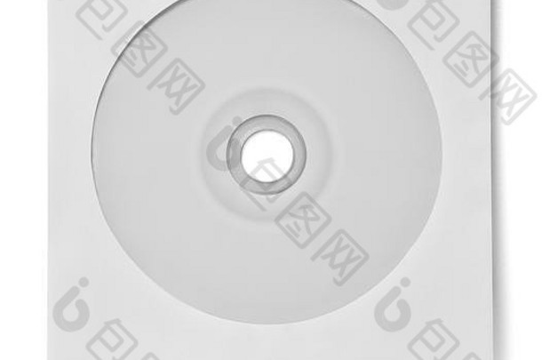 白色背景上的cd-dvd光盘特写