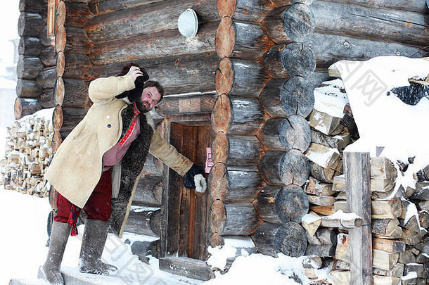 俄罗斯中世纪农民的传统冬装