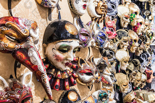 威尼斯狂欢节面具墙商店威尼斯葡萄园意大利
