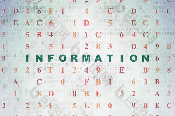信息概念：关于数字数据纸张背景的信息