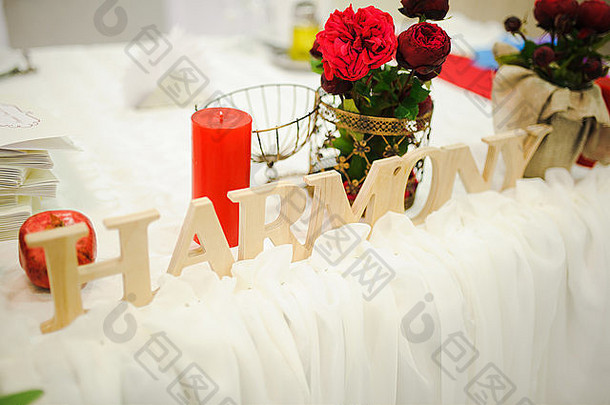 婚礼装饰和谐餐厅美花