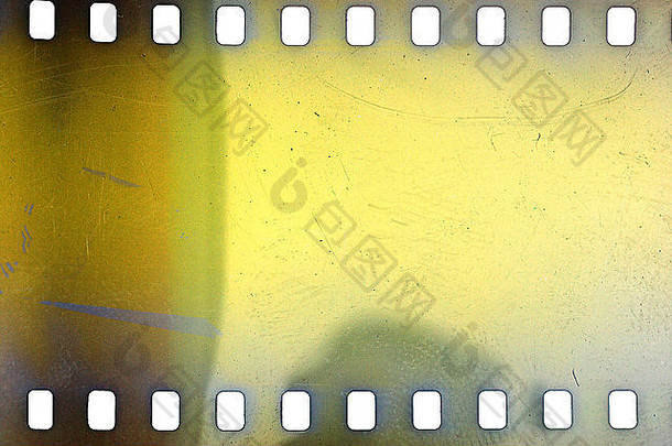 空白黄色的充满活力的嘈杂的电影带纹理背景