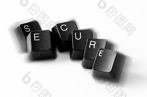 安全词键盘信隔离白色背景