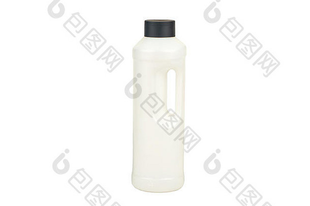 白色背景上隔离的空塑料瓶