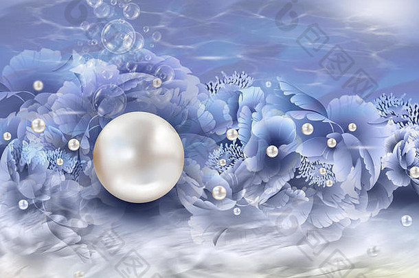 珍珠背景焦点大珍珠小珍珠旋转海运动模糊效果幻想摘要珍珠设计引入