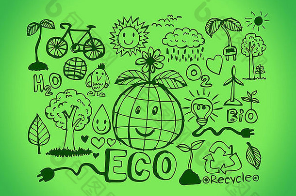 生态理念素描与环保涂鸦