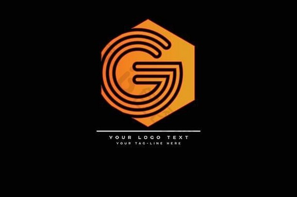 G、 GG字母标志设计，具有创意的现代时尚排版