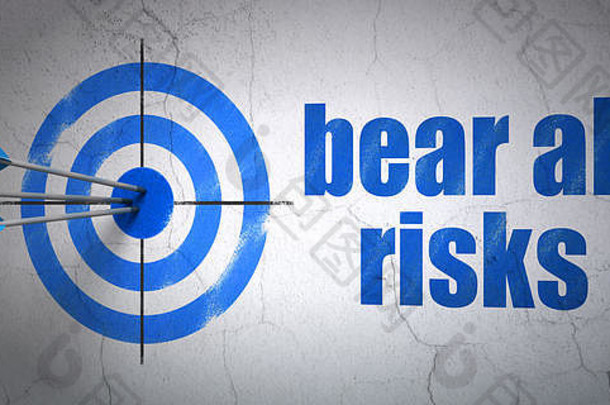 保险概念目标熊风险墙背景