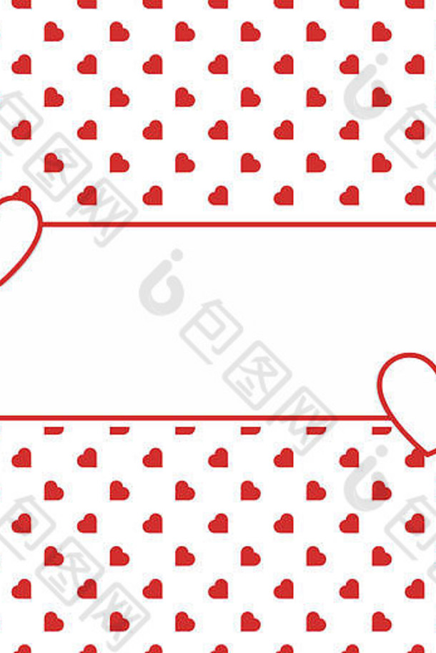 红色的心无缝的爱背景模式情人节母亲的女人一天横幅浪漫的卡片包装纸装饰