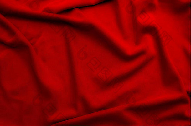 红色的软丝绸材料背景纹理