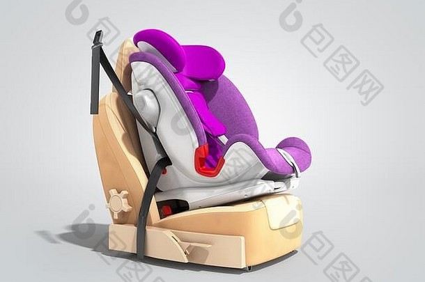 基于灰色渐变的婴儿汽车座椅3d渲染