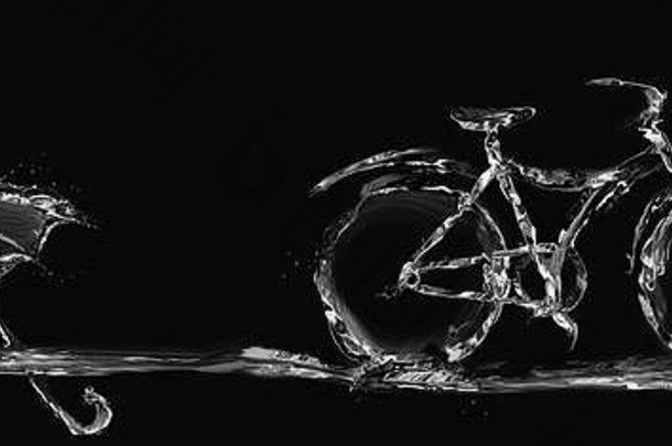 自行车使水代表运输浮动伞