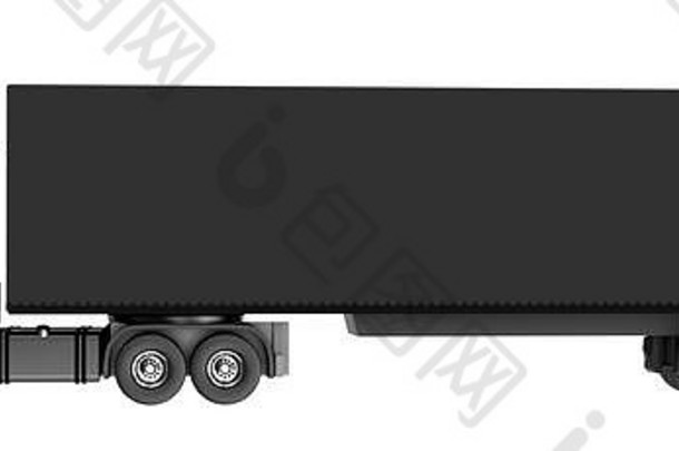 黑色的卡车容器孤立的白色设计