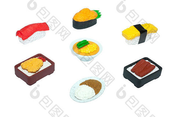 白色日本食品橡胶玩具