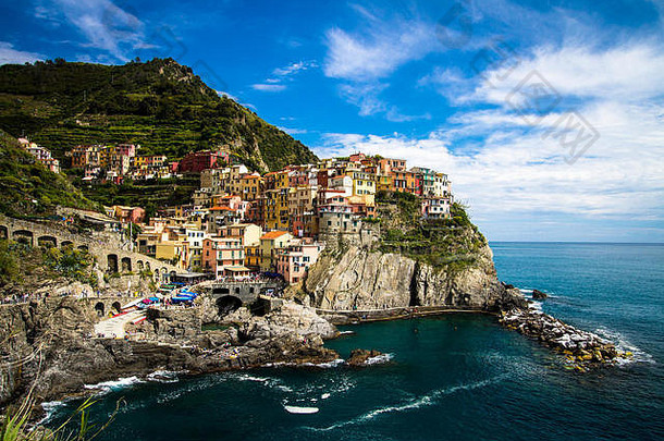 马纳罗拉渔村，Cinque Terre，意大利。