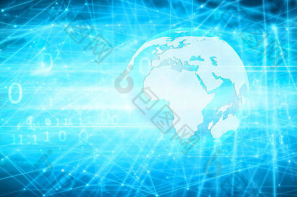 数字世界全球网络全球化互联网技术概念