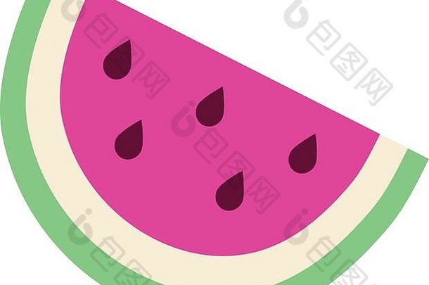 新鲜的西瓜水果孤立的图标