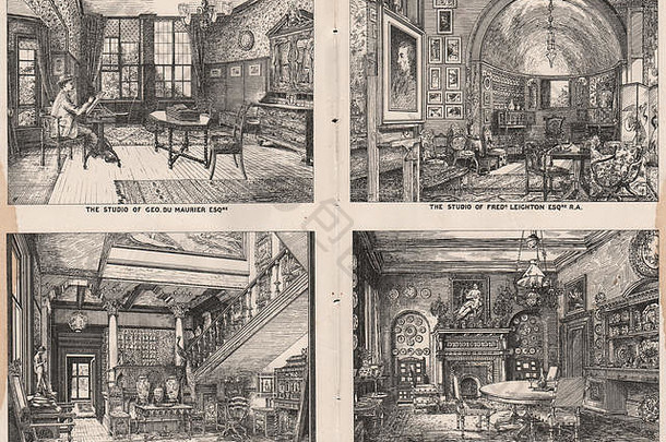 荷兰公园路2号格罗夫豪斯汉普斯特德酒店。杜莫里尔和莱顿工作室1876