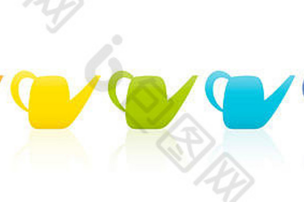 水罐-彩虹色系列-七种不同的物品。