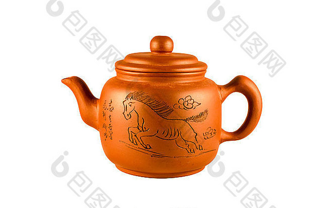 中国人粘土茶壶