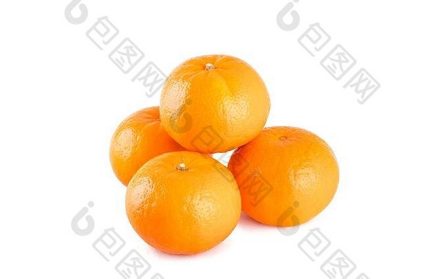 橙色水果高维生素白色背景水果农业食物孤立的