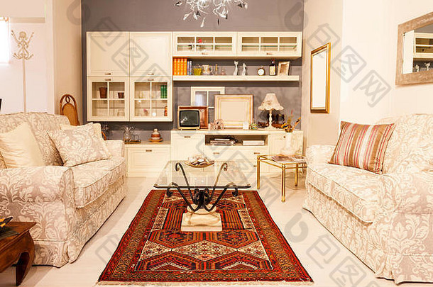 首页室内现代美丽的公寓奢侈品位置生活房间