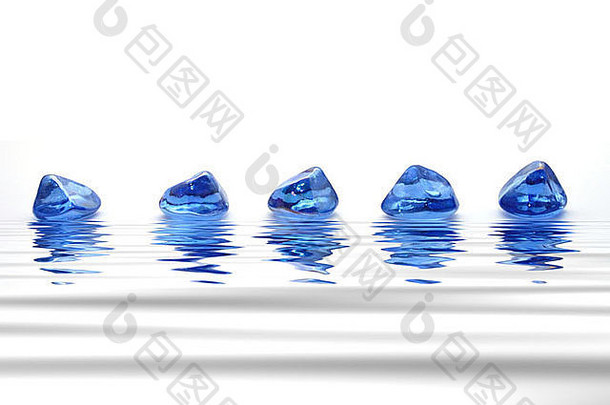 蓝色的玻璃石头