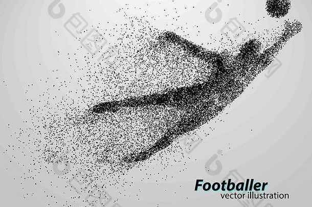 足球运动员的粒子轮廓